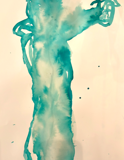 male nude in water based ink