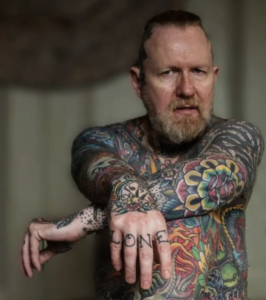 Photographic portrait of Craig Dyson, aka Tattooed Nude